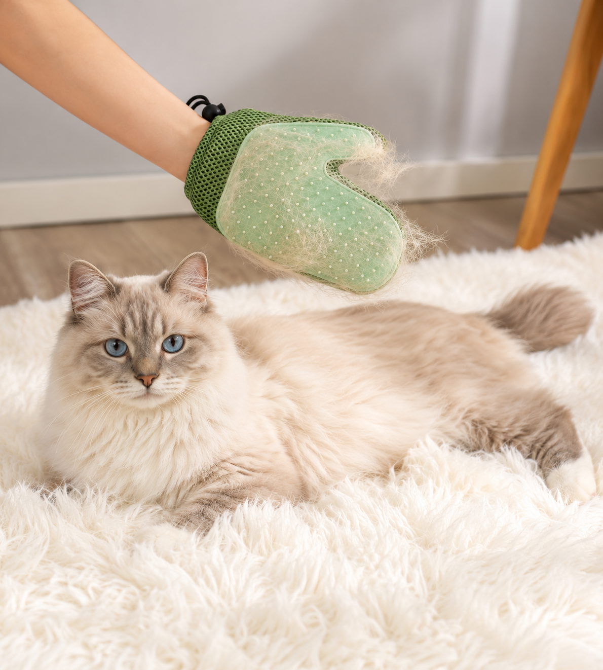 Pet Hair Remover Grooming Glove with Silicone Massage Brush