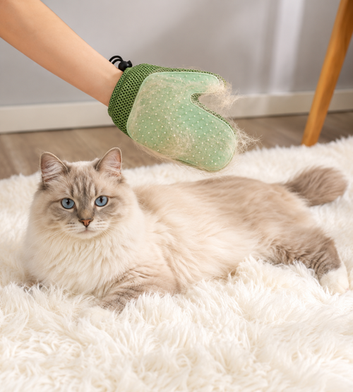 Pet Hair Remover Grooming Glove with Silicone Massage Brush