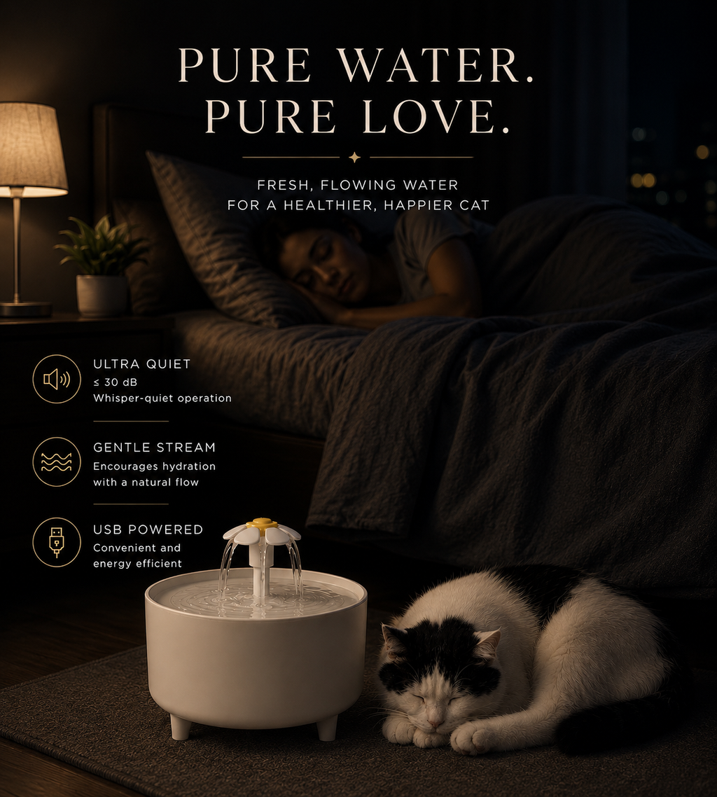 Automatic Cat Water Fountain - Ultra Quiet & Filtered