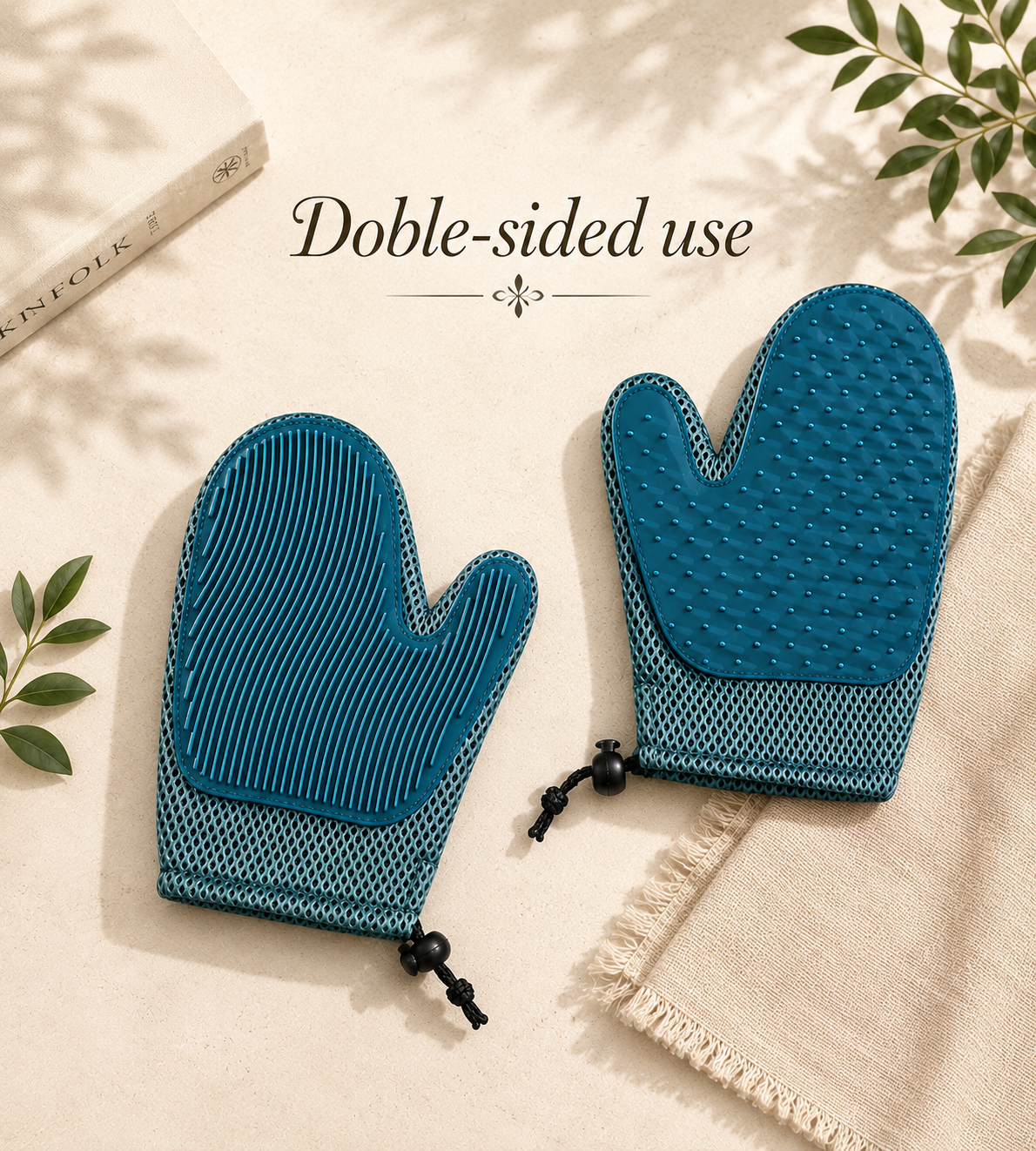 Pet Hair Remover Grooming Glove with Silicone Massage Brush