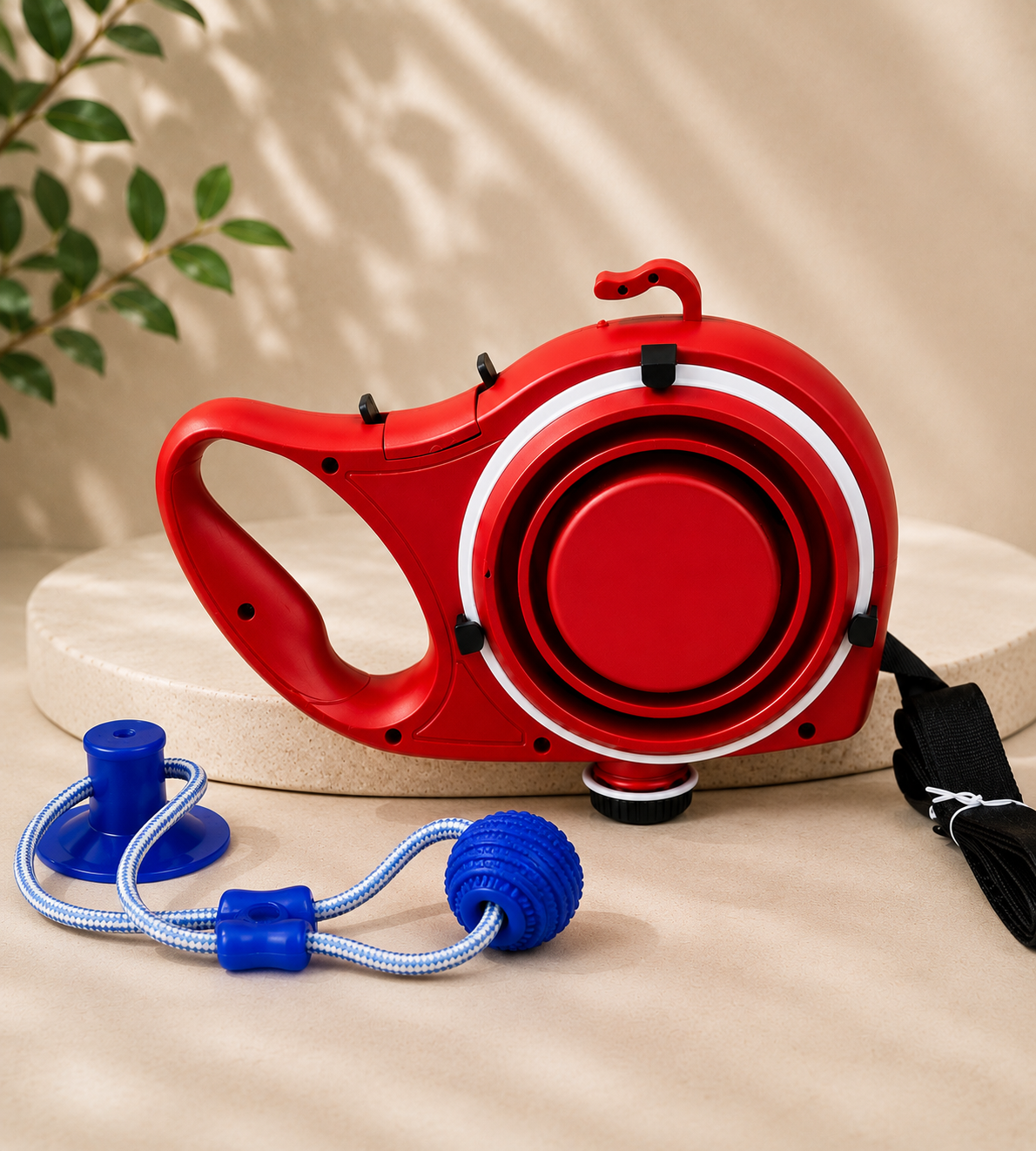 Portable Dog Water Bottle with Retractable Leash – 3-in-1 Pet Travel Set
